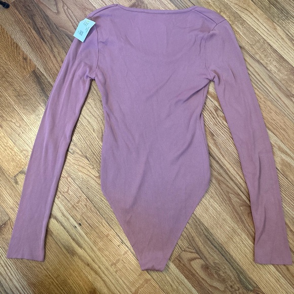 Long Sleeve Mauve Ribbed Zara Bodysuit - Picture 8 of 8